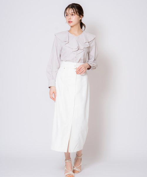 NOELA(ノエラ)の「カツラギペンシルスカート(スカート・レディース・オフホワイト/カーキ/サックスブルー・S/M)」の12枚目の写真