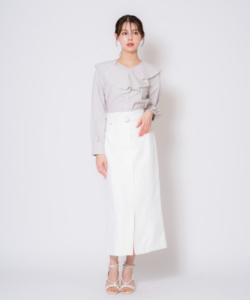 NOELA(ノエラ)の「カツラギペンシルスカート(スカート・レディース・オフホワイト/カーキ/サックスブルー・S/M)」の13枚目の写真