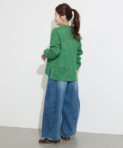 JOURNAL STANDARD（ジャーナルスタンダード）の「ジャガードネイティブシャツ（ニット/セーター・レディース・グリーン/アイボリー/ブラック・FREE）」の19枚目の写真