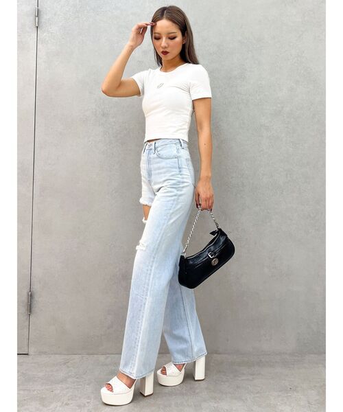 GYDA(ジェイダ)の「GLITTER GD Tシャツ(Tシャツ/カットソー・レディース・ピンク/ライトイエロー/オフホワイト/ブラック・FREE)」の13枚目の写真