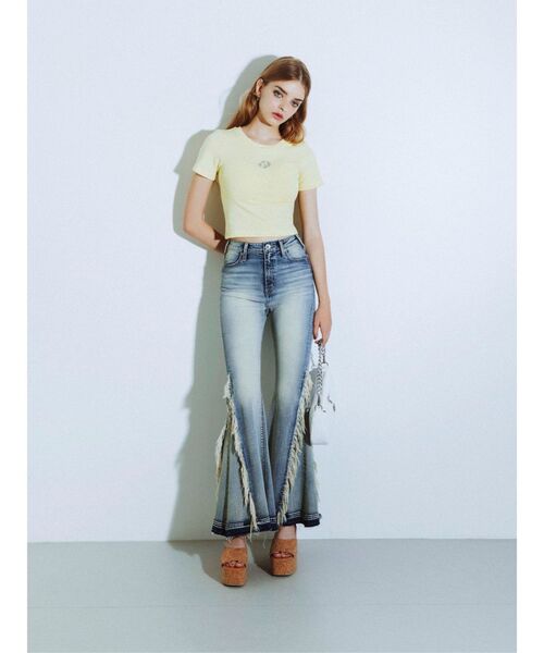 GYDA(ジェイダ)の「GLITTER GD Tシャツ(Tシャツ/カットソー・レディース・ピンク/ライトイエロー/オフホワイト/ブラック・FREE)」の16枚目の写真