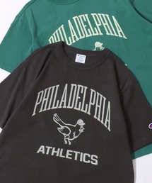 Champion/チャンピオン コットンUSA カレッジロゴプリント ワンポイント刺繍 半袖Tシャツ/リンガーT/レディース メンズ