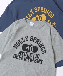 Lazar（ラザル）の「Champion/チャンピオン コットンUSA カレッジロゴプリント ワンポイント刺繍 半袖Tシャツ/リンガーT/レディース メンズ（Tシャツ/カットソー）」