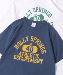 Lazar（ラザル）の「Champion/チャンピオン コットンUSA カレッジロゴプリント ワンポイント刺繍 半袖Tシャツ/リンガーT/レディース メンズ（Tシャツ/カットソー）」