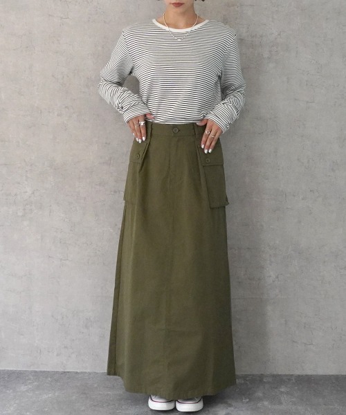 SELECT LEVERY(セレクトリベリー)の「サス付きミリタリースカート(スカート・レディース・カーキ/ブラック/ベージュ・SMALL/MEDIUM/LARGE/X-LARGE)」の12枚目の写真