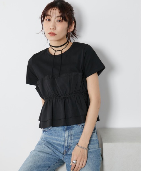 Auntie Rosa Holiday(アンティローザホリデー)の「ビスチェレイヤードTEE(Tシャツ/カットソー・レディース・ブラック/グレイッシュベージュ・FREE)」の3枚目の写真