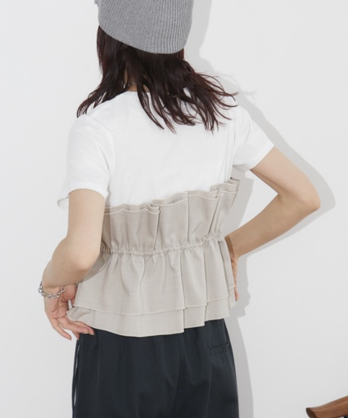 Auntie Rosa Holiday(アンティローザホリデー)の「ビスチェレイヤードTEE(Tシャツ/カットソー・レディース・ブラック/グレイッシュベージュ・FREE)」の17枚目の写真