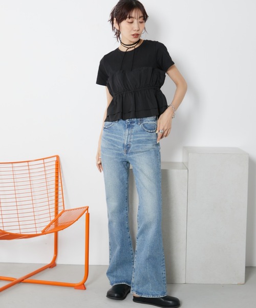 Auntie Rosa Holiday(アンティローザホリデー)の「ビスチェレイヤードTEE(Tシャツ/カットソー・レディース・ブラック/グレイッシュベージュ・FREE)」の9枚目の写真