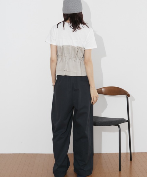 Auntie Rosa Holiday(アンティローザホリデー)の「ビスチェレイヤードTEE(Tシャツ/カットソー・レディース・ブラック/グレイッシュベージュ・FREE)」の21枚目の写真