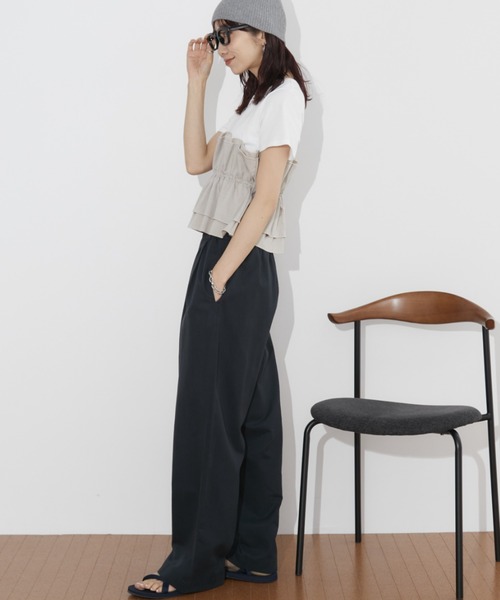 Auntie Rosa Holiday(アンティローザホリデー)の「ビスチェレイヤードTEE(Tシャツ/カットソー・レディース・ブラック/グレイッシュベージュ・FREE)」の20枚目の写真