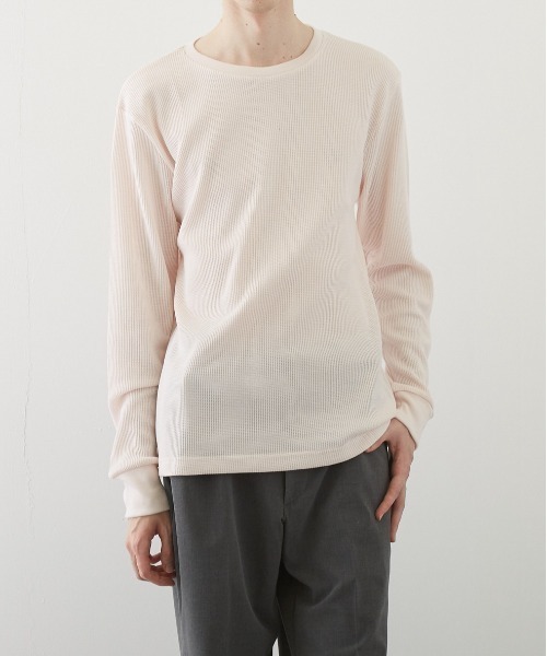 ARCHIVER（アーカイバ）の「【RS】【RDS】クルーネック　サーマルロンT（Tシャツ/カットソー・メンズ・ライトピンク/グレー/ネイビー/ブラック/カーキ/ホワイト/ベージュ・LARGE/MEDIUM/X-LARGE）」の13枚目の写真