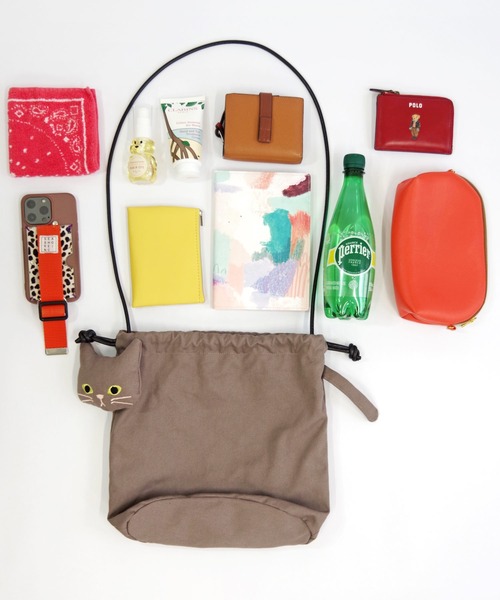 WOVEN(ウーヴン)の「WOVEN (ウーヴン) / キャンバス ねこ 2WAY BAG ショルダーバッグ 猫巾着(ショルダーバッグ・レディース・ブラック/グレー/アイボリー・FREE)」の21枚目の写真