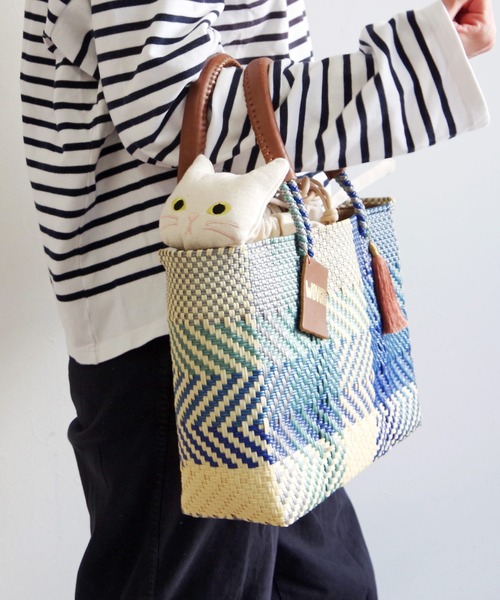 WOVEN(ウーヴン)の「WOVEN (ウーヴン) / キャンバス ねこ 2WAY BAG ショルダーバッグ 猫巾着(ショルダーバッグ・レディース・ブラック/グレー/アイボリー・FREE)」の14枚目の写真
