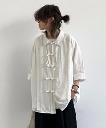 FreeZone | 7分袖 チャイナボタン中華風シャツ(シャツ/ブラウス)