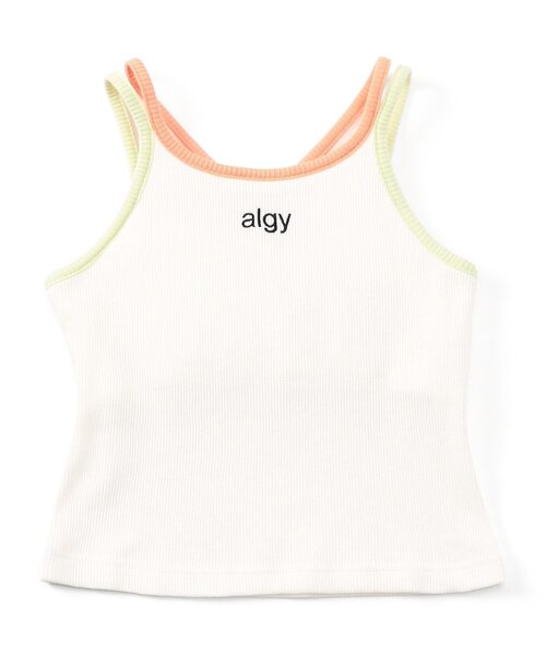 algy(アルジー)の「マルチボーダータンタケリブキャミ(キャミソール・キッズ・ホワイト/ブラック/エメラルド/オフホワイト・XX-SMALL/X-SMALL/MEDIUM/SMALL)」の2枚目の写真