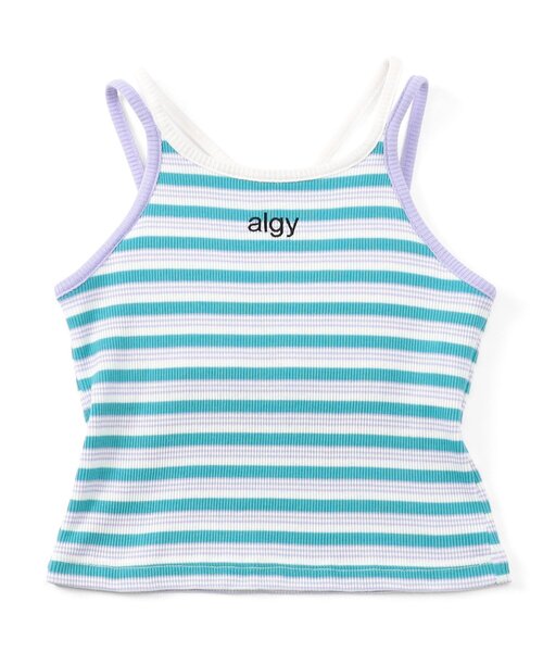 algy(アルジー)の「マルチボーダータンタケリブキャミ(キャミソール・キッズ・ホワイト/ブラック/エメラルド/オフホワイト・XX-SMALL/X-SMALL/MEDIUM/SMALL)」の4枚目の写真