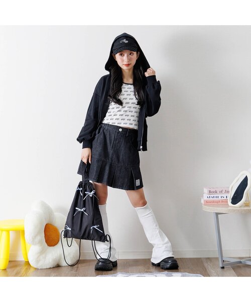 algy(アルジー)の「マルチボーダータンタケリブキャミ(キャミソール・キッズ・ホワイト/ブラック/エメラルド/オフホワイト・XX-SMALL/X-SMALL/MEDIUM/SMALL)」の7枚目の写真