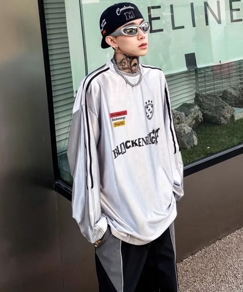 ✨海外ファッション✨ポロシャツ　ストリート　カジュアル　hiphop y2k Chaotic Hip Hop L/TEE Y2K ファッション メンズ Y2K