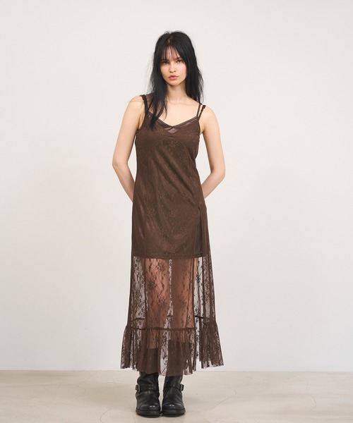 Nora Lily（ノラリリー）の「【Nora Lily】「elle」Lace Cami One-piece（ワンピース・レディース・ブラック/ブラウン/ホワイト・FREE）」の20枚目の写真