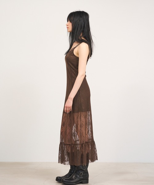 Nora Lily（ノラリリー）の「【Nora Lily】「elle」Lace Cami One-piece（ワンピース・レディース・ブラック/ブラウン/ホワイト・FREE）」の21枚目の写真