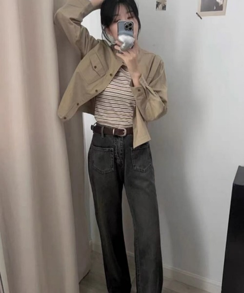 BLANC FICELLE(ブランフィセル)の「ノーカラーJKT(ノーカラージャケット・レディース・ベージュ/モカ/ホワイト・S/M/L)」の13枚目の写真