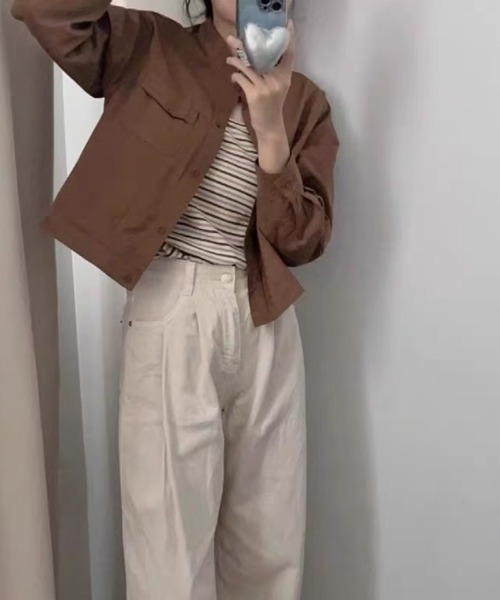 BLANC FICELLE(ブランフィセル)の「ノーカラーJKT(ノーカラージャケット・レディース・ベージュ/モカ/ホワイト・S/M/L)」の16枚目の写真