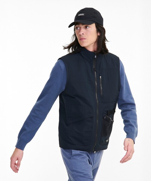 AIGLE（エーグル）の「撥水マルチポケット ナイロンジレベスト（その他アウター・メンズ・ブラック/ベージュ・S/M）」の2枚目の写真