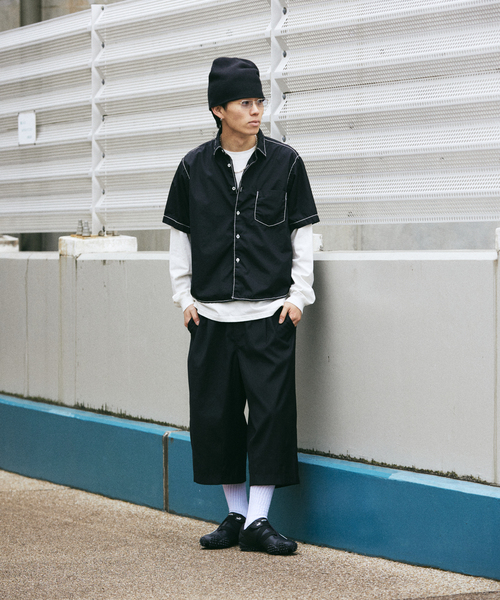 THOMAS MASON ステッチシャツ 25SS　L 黒 セール】THOMAS MASON / トーマスメイソン ファット ステッチ