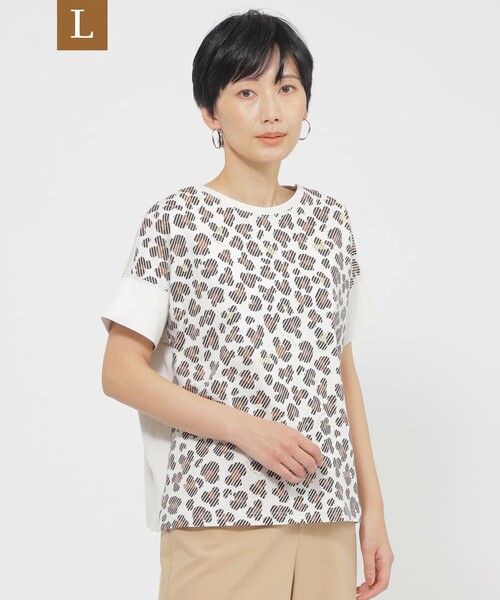 EVEX by KRIZIA(エヴェックスバイクリツィア)の「【L】【ウォッシャブル】パンサードットプリントカットソー(Tシャツ/カットソー・レディース・ダークネイビー/グレー系その他・44)」の2枚目の写真