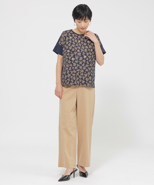 EVEX by KRIZIA(エヴェックスバイクリツィア)の「【L】【ウォッシャブル】パンサードットプリントカットソー(Tシャツ/カットソー・レディース・ダークネイビー/グレー系その他・44)」の4枚目の写真