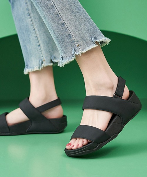 Lace Ladies（レースレディース）の「ダブルバンド バックストラップ 厚底 スポーツ サンダル シューズ（サンダル・レディース・アイボリー/ブラック・24.5cm/25cm/22.5cm/23cm/23.5cm/24cm）」の5枚目の写真