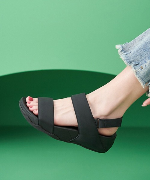Lace Ladies（レースレディース）の「ダブルバンド バックストラップ 厚底 スポーツ サンダル シューズ（サンダル・レディース・アイボリー/ブラック・24.5cm/25cm/22.5cm/23cm/23.5cm/24cm）」の6枚目の写真