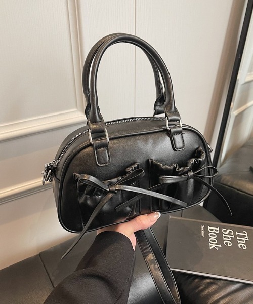 paravion(パラビオン)の「ボストン型リボンバッグ(ボストンバッグ・レディース・ホワイト/ブラック/ブラウン/ピンク/ブルー・FREE)」の8枚目の写真