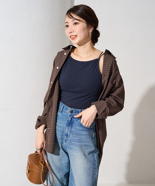 リング付きストラップ キャミソール ダークグレー FREAK'S STORE/カップ付き ストラップ キャミソール【限定展開