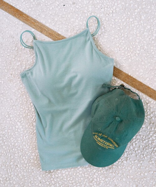 FREAK'S STORE（フリークスストア）の「限定展開　カップ付き ストラップ キャミソール（キャミソール・レディース・ライトグレー/グリーン/ネイビー/ブラウン/オフホワイト/ブラック/チャコールグレー・MEDIUM/SMALL）」の6枚目の写真