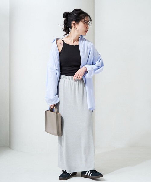 FREAK'S STORE（フリークスストア）の「限定展開　カップ付き ストラップ キャミソール（キャミソール・レディース・ライトグレー/グリーン/ネイビー/ブラウン/オフホワイト/ブラック/チャコールグレー・MEDIUM/SMALL）」の11枚目の写真