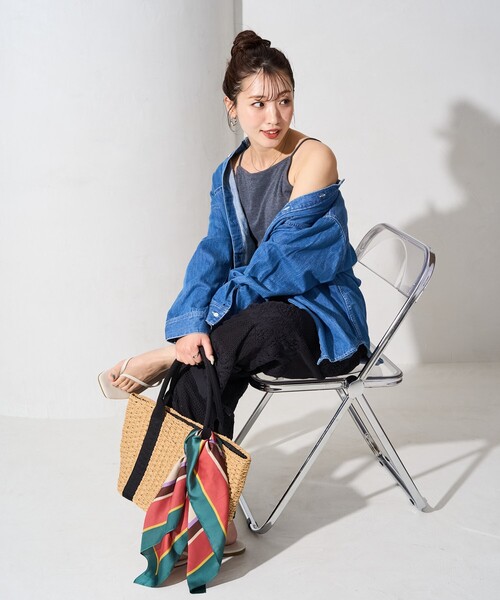 FREAK'S STORE（フリークスストア）の「限定展開　カップ付き ストラップ キャミソール（キャミソール・レディース・ライトグレー/グリーン/ネイビー/ブラウン/オフホワイト/ブラック/チャコールグレー・MEDIUM/SMALL）」の15枚目の写真