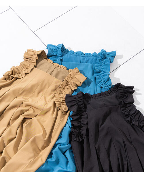 N.（N. Natural Beauty Basic）（エヌエヌナチュラルビューティーベーシック）の「ラッフルショルダーワンピース（ワンピース・レディース・ブラック/ベージュ/ブルー系その他・MEDIUM）」の10枚目の写真