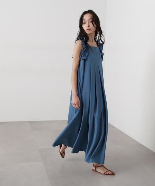 N.（N. Natural Beauty Basic）（エヌエヌナチュラルビューティーベーシック）の「ラッフルショルダーワンピース（ワンピース・レディース・ブラック/ベージュ/ブルー系その他・MEDIUM）」の21枚目の写真