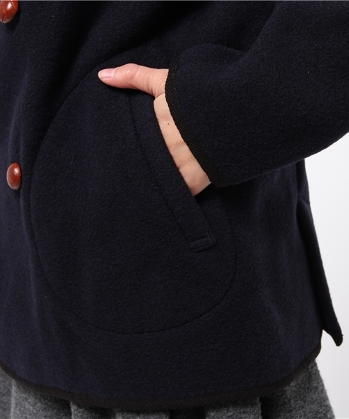 DANTON（ダントン）の「【DANTON×CIAOPANICTYPY】ウールモッサWフードコート（ピーコート・レディース・ネイビー・SMALL/MEDIUM）」の7枚目の写真