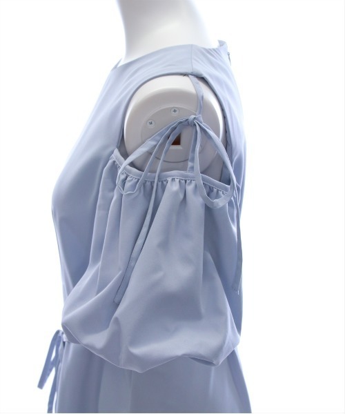 CLEAR BASIC（クリアベーシック）の「【低身長サイズ有】2way袖バルーン半袖ロングワンピース[大人 フェミニン 骨格ウェーブ]≪SS新作≫（ワンピース・レディース・ピンク/ネイビー/ブルーグレー・F/XS）」の13枚目の写真