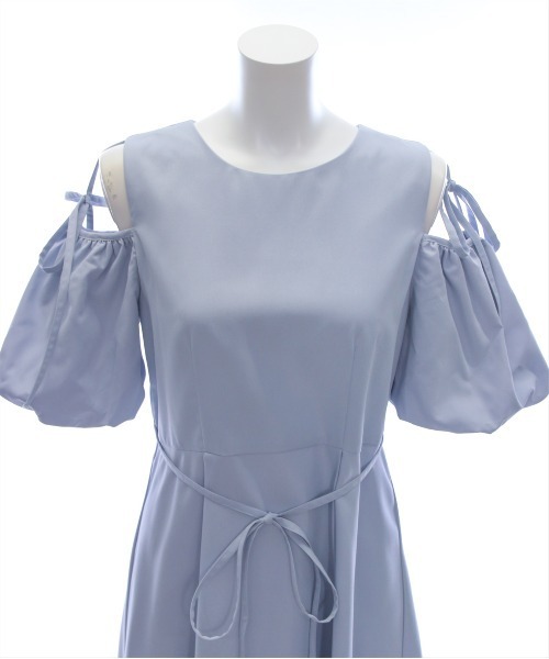 CLEAR BASIC（クリアベーシック）の「【低身長サイズ有】2way袖バルーン半袖ロングワンピース[大人 フェミニン 骨格ウェーブ]≪SS新作≫（ワンピース・レディース・ピンク/ネイビー/ブルーグレー・F/XS）」の14枚目の写真