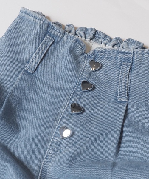 coca(coca)(コカ)の「\26ss 新色追加/ キッズ デニムハート釦パンツ(デニムパンツ・キッズ・ライトブルー・150/120/130/140)」の2枚目の写真