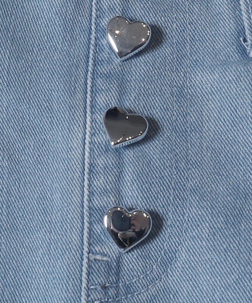 coca(coca)(コカ)の「\26ss 新色追加/ キッズ デニムハート釦パンツ(デニムパンツ・キッズ・ライトブルー・150/120/130/140)」の4枚目の写真