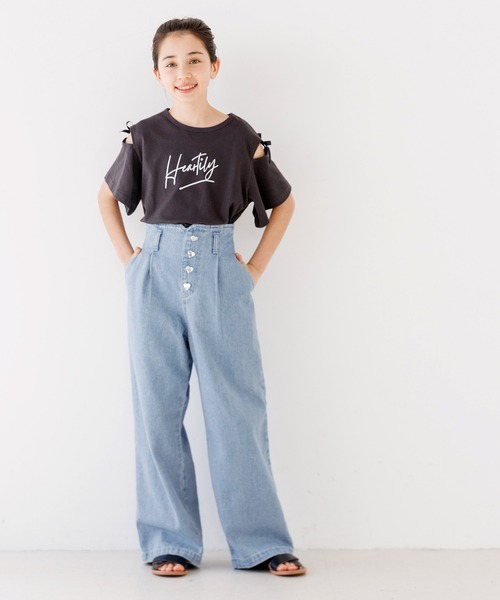 coca(coca)(コカ)の「\26ss 新色追加/ キッズ デニムハート釦パンツ(デニムパンツ・キッズ・ライトブルー・150/120/130/140)」の7枚目の写真