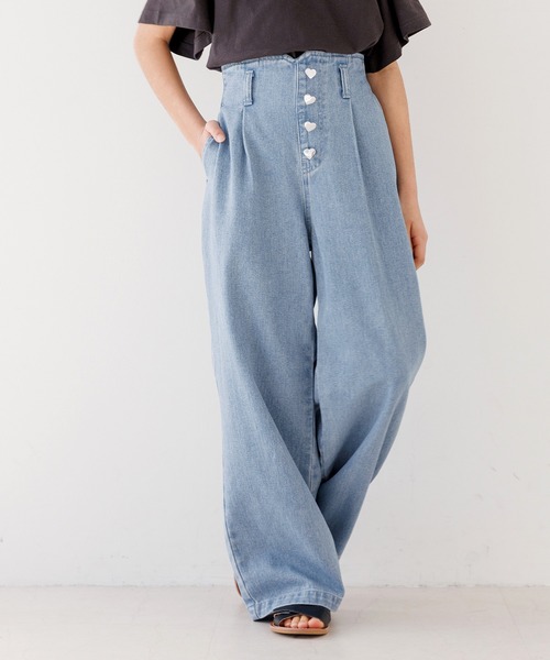 coca(coca)(コカ)の「\26ss 新色追加/ キッズ デニムハート釦パンツ(デニムパンツ・キッズ・ライトブルー・150/120/130/140)」の9枚目の写真