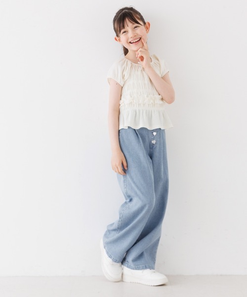 coca(coca)(コカ)の「\26ss 新色追加/ キッズ デニムハート釦パンツ(デニムパンツ・キッズ・ライトブルー・150/120/130/140)」の11枚目の写真