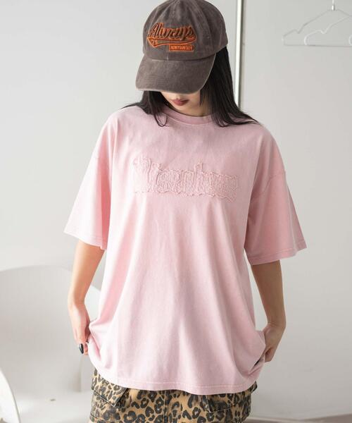 WEGO(ウィゴー)の「WEGO/ヴィンテージウォッシュグラフィックビッグT(Tシャツ/カットソー・レディース・スミクロ/その他1/ピンク・FREE)」の14枚目の写真