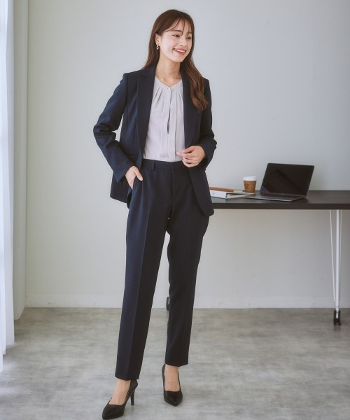 LIPRIA レディース　セットアップスーツ　パンツ　ネイビー　15号 LIPRIA レディースセットアップスーツパンツネイビー15号