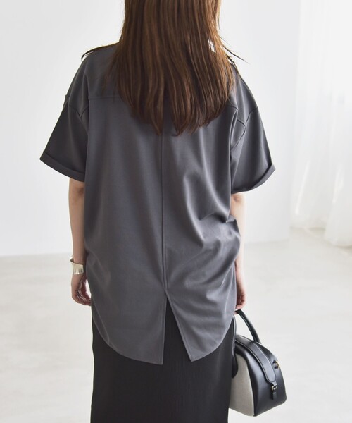 SHIPS for women / シップスウィメン quaranciel:〈接触冷感/汗染み防止/洗濯機可能〉スリット ルーズ チュニック TEE quaranciel:〈接触冷感/汗染み防止/洗濯機可能〉スリット ルーズ